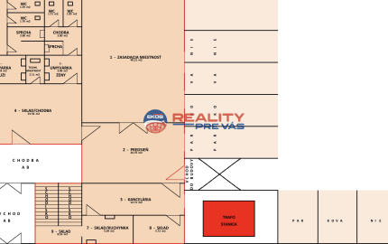 Obchodno - skladový priestor  s vlastným sociálnym zázemím   a parkovacími miestami v priemyselnom parku Nosice -  Púchov