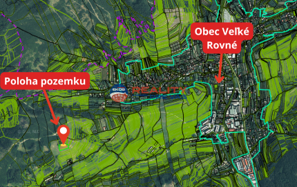Predaj pozemku na kopci s vyhladom  Veľké Rovné 3933 m2