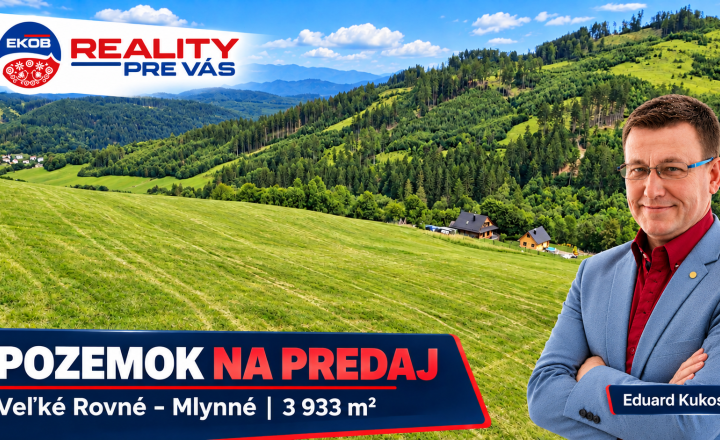 Predaj pozemku na kopci s vyhladom  Veľké Rovné 3933 m2 - fotografia 1