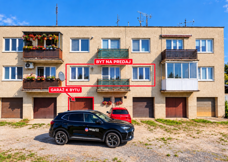 2 izbový byt s balkónom a garážou pod bytom  Borský Mikuláš